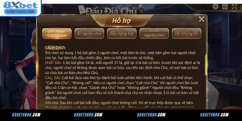 Cập nhật luật chơi Đấu Địa Chủ 8XBET cho tân binh