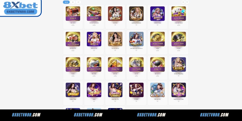 Game bài 8XBET – Nhiều lựa chọn, dễ thắng cược